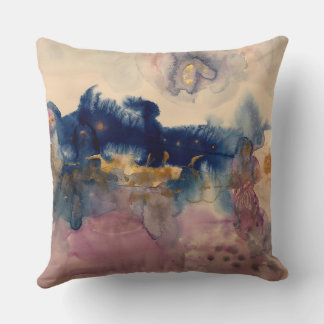 Cojín Decorativo abstract with blue and pink pillow
