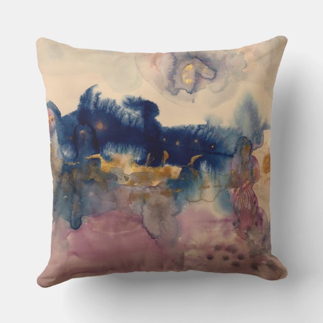 Cojín Decorativo abstract with blue and pink pillow (Reverso )