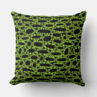 Cojín Decorativo Abstracto 250923 - Verde marciano sobre negro