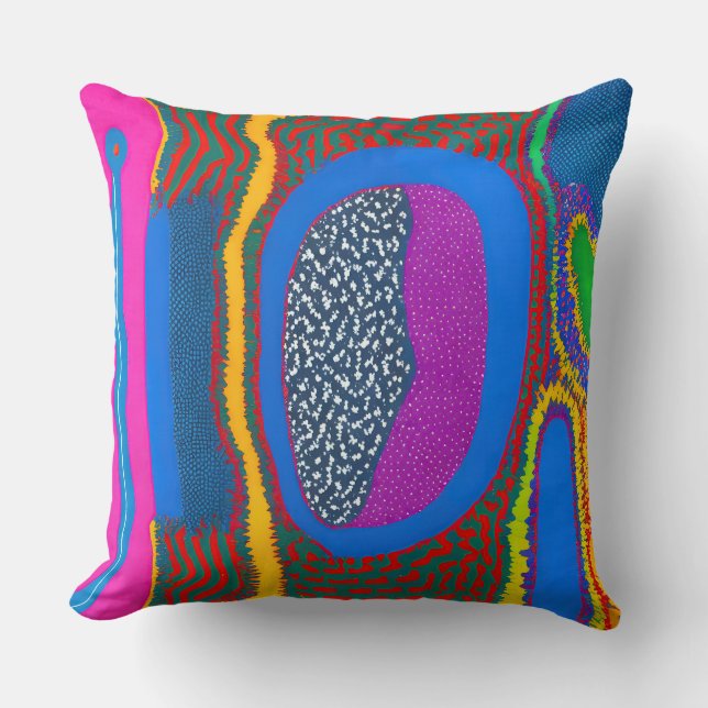 Cojín Decorativo Abstracto aborigen Art Vol. 07 (Anverso)