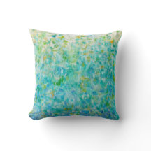 Abstracto Art Turquesa Luz Azul Amarillo Pillow