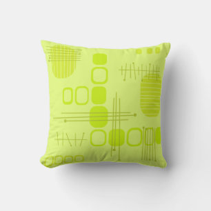 Cojín Decorativo Abstracto atómico Barkcloth Chartreuse