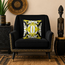 Cojín Decorativo Abstracto Barroco Dorado