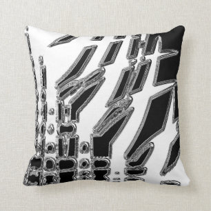 Cojín decorativo abstracto blanco negro
