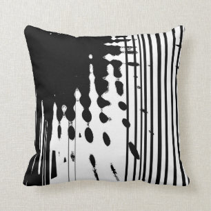 Cojín decorativo abstracto blanco y negro