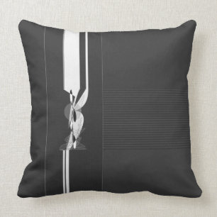 Cojín decorativo abstracto blanco y negro moderno