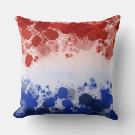 COJÍN DECORATIVO ABSTRACTO DE AZUL ROJO PATRIOTA