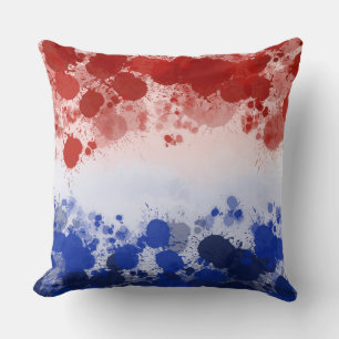 COJÍN DECORATIVO ABSTRACTO DE AZUL ROJO PATRIOTA