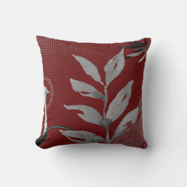 Cojín Decorativo Abstracto de Borgoña y Gris Sale de Ostrich