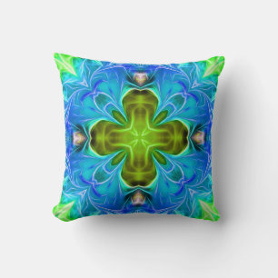 Cojín decorativo abstracto de brillo azul