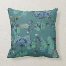 Abstracto de color azul verde floral