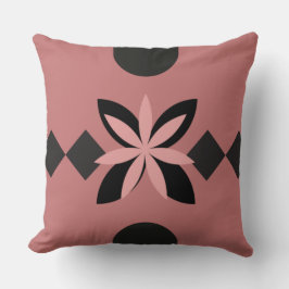 COJÍN DECORATIVO ABSTRACTO DE COLOR ROSA Y NEGRO