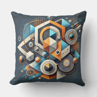 Cojín decorativo abstracto de fusión geométrica