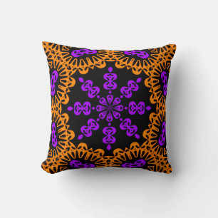 Cojín decorativo abstracto de Kaleidoscope Naranja