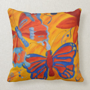 Cojín decorativo abstracto de la mariposa de