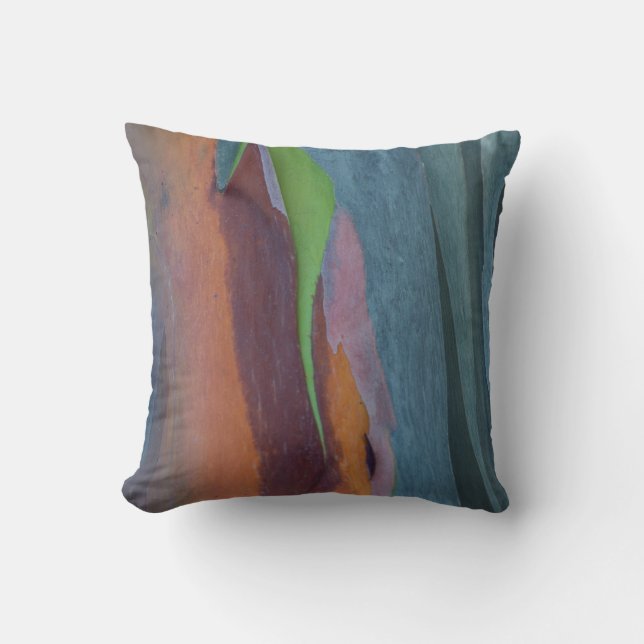 Cojín Decorativo Abstracto Del Árbol De Goma Arcoiris (Anverso)
