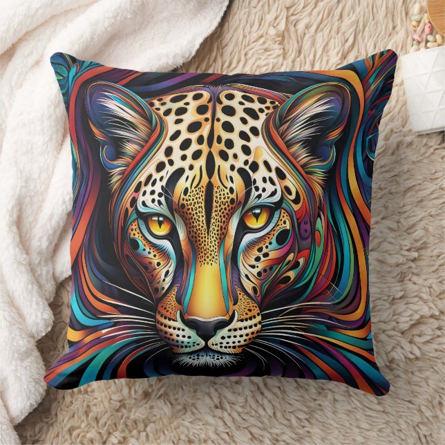 COJÍN DECORATIVO ABSTRACTO LEOPARD CUSHION (Manta)