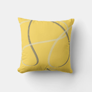 Cojín decorativo abstracto moderno amarillo mostaz