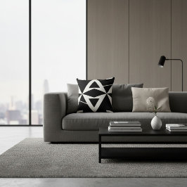 Cojín Decorativo Abstracto moderno retro genial blanco y negro
