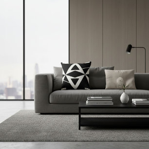 Cojín Decorativo Abstracto moderno retro genial blanco y negro