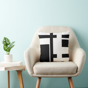 Cojín Decorativo Abstracto Negro y Blanco