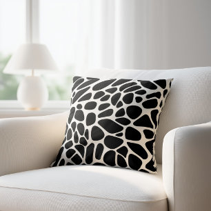 Cojín Decorativo Abstracto Negro y Blanco