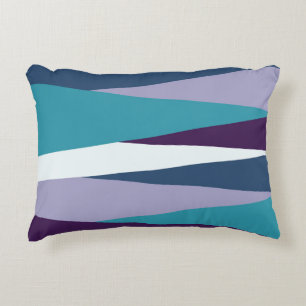 Cojín Decorativo abstracto púrpura azul y púrpura blanco