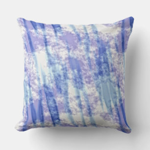 Cojín Decorativo abstracto púrpura, blanco y azul