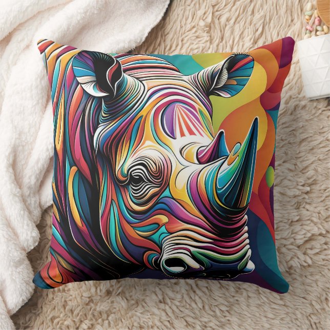 COJÍN DECORATIVO ABSTRACTO RHINO CUSHION (Manta)