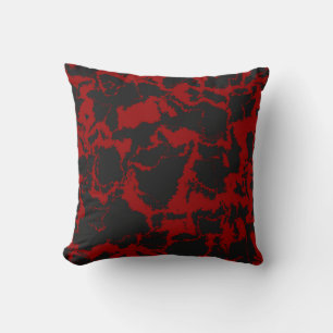 Cojín Decorativo abstracto rojo y carbón