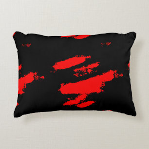 Cojín Decorativo abstracto rojo y negro