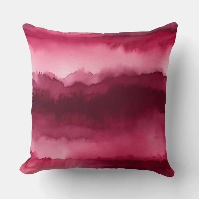 Cojín Decorativo abstracto rojo y rosa (Anverso)