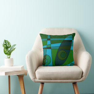 Cojín Decorativo Abstracto Surfing Turquoise Green Shake