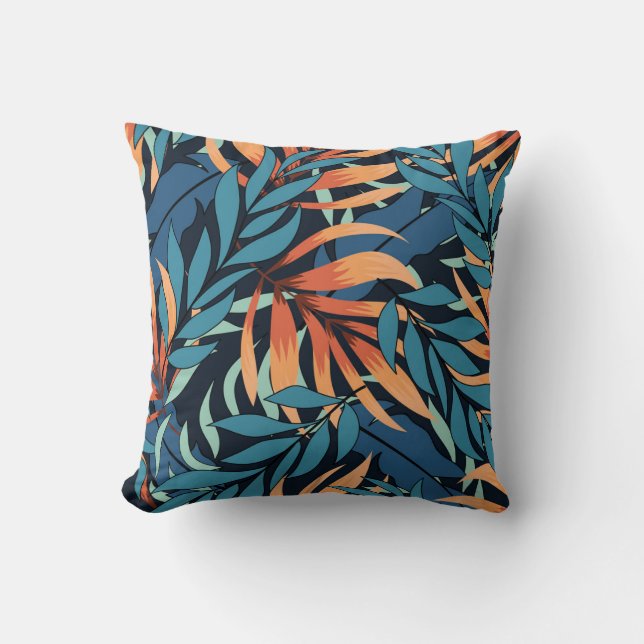 Cojín Decorativo Abstracto tropical Pastel (Anverso)