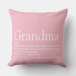 Cojín Decorativo Abuela Abuelita Definición Frase Rosa Grande