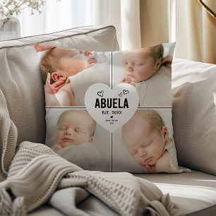 Cojín Decorativo Abuela Corazón 4 Collage de Fotos