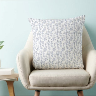 Cojín Decorativo Abuela Costera Azul Blanco Chinoiserie Toile
