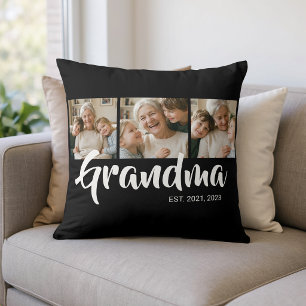 Cojín Decorativo Abuela Estableció Escritura Moderna Negra 3 Foto