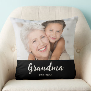 Cojín Decorativo Abuela Estableció Foto de Escritura Moderna