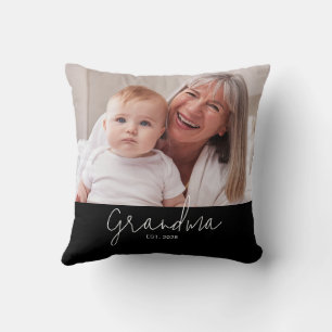 Cojín Decorativo Abuela Estableció Foto Moderna y Negrita