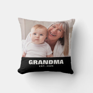 Cojín Decorativo Abuela Estableció Foto Moderna y Negrita