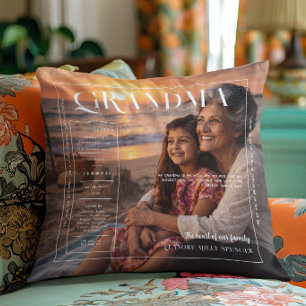 Cojín Decorativo Abuela Foto Personalizada Moderna