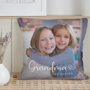 Cojín Decorativo Abuela moderna te queremos corazón lindo 2 fotos