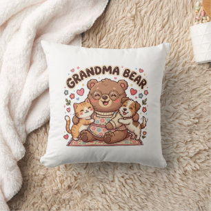 Cojín Decorativo Abuela Oso Cute Abrazo