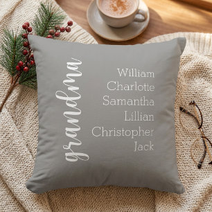 Cojín Decorativo Abuela Personalizada Recuerdo Moderno Gris