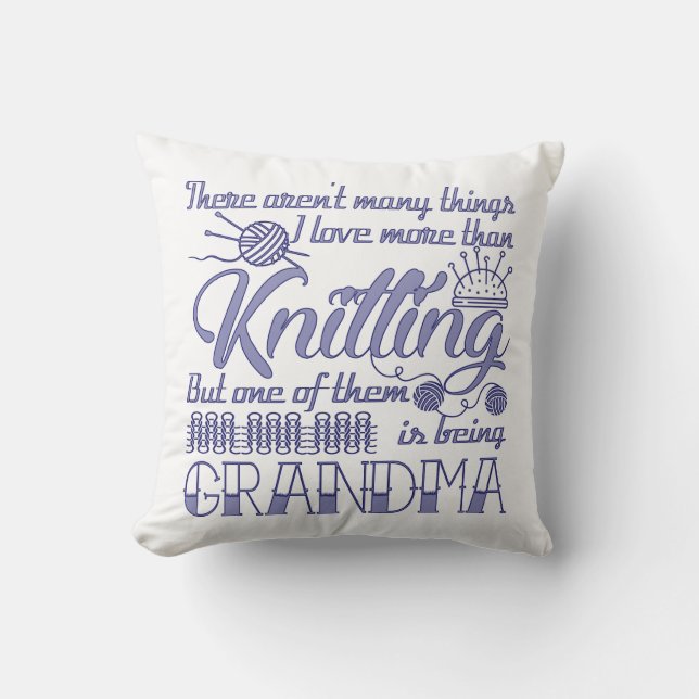 Cojín Decorativo Abuela que hace punto (Anverso)