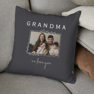 Cojín Decorativo Abuela Te Amamos Foto Floral Rústica