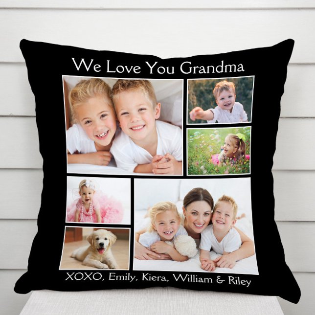Cojín Decorativo Abuela: Te queremos foto negra (Subido por el creador)