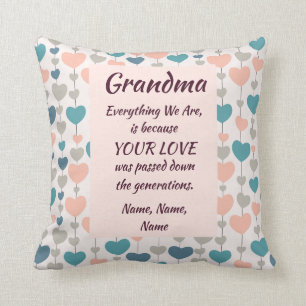 Cojín Decorativo Abuela Todo Lo Que Somos - Tu Amor - Agrega Nombre
