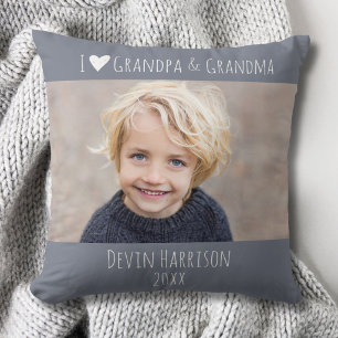 Cojín Decorativo Abuelo Abuela Te Quiero Foto Minimalista